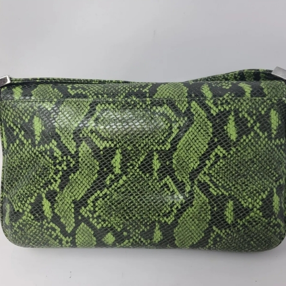 New Vintage Holt Renfrew Made in Canada Purse Leather Animal Print, Green Black - Picture 6 of 12